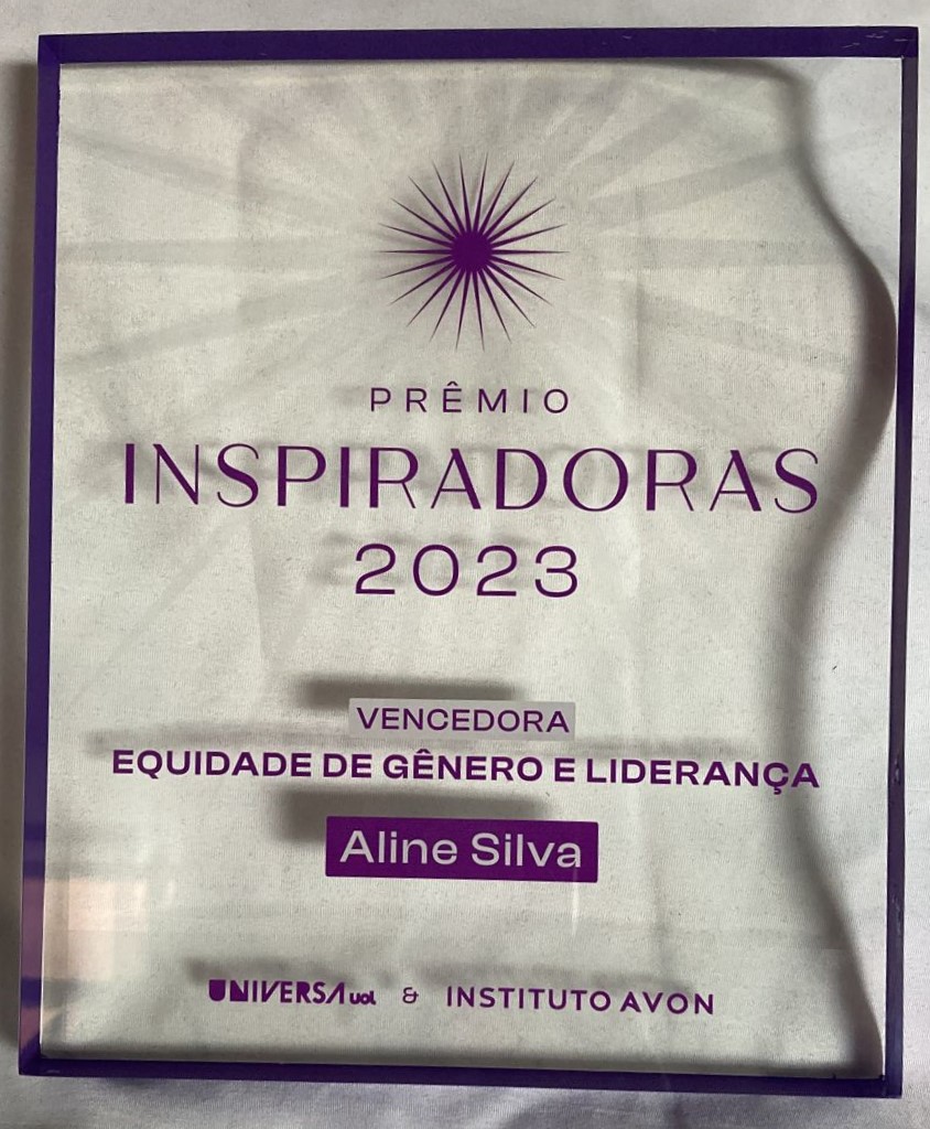 Aline Silva é vencedora do Prêmio Inspiradoras 2023 na categoria Equidade de Gênero e Liderança