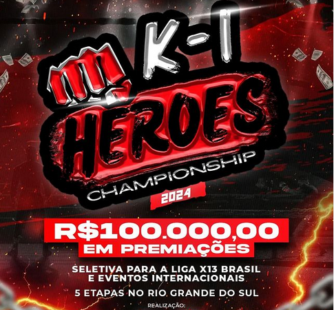 K-1 Heroes Championship oferecerá R$100.000,00 em premiações em 2024
