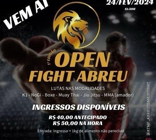 Open Fight Abreu 1 será nesse sábado, 24 de fevereiro, em Caxias do Sul-RS